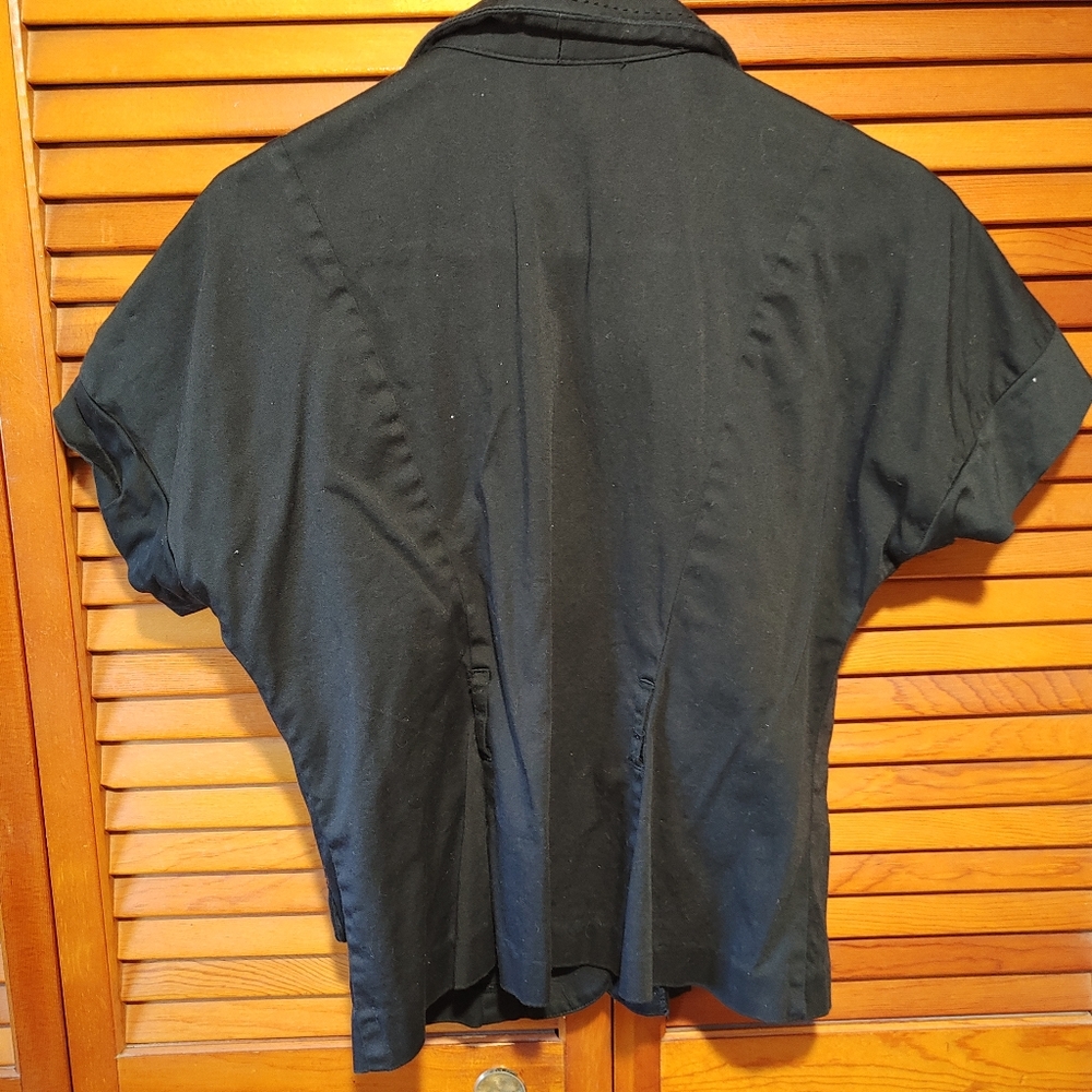 Short Sleeve Black Professionally Career Blazer - Picture 2 of 3